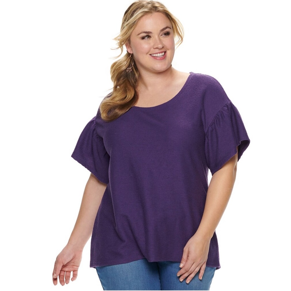NWT Evri short bell sleeve top